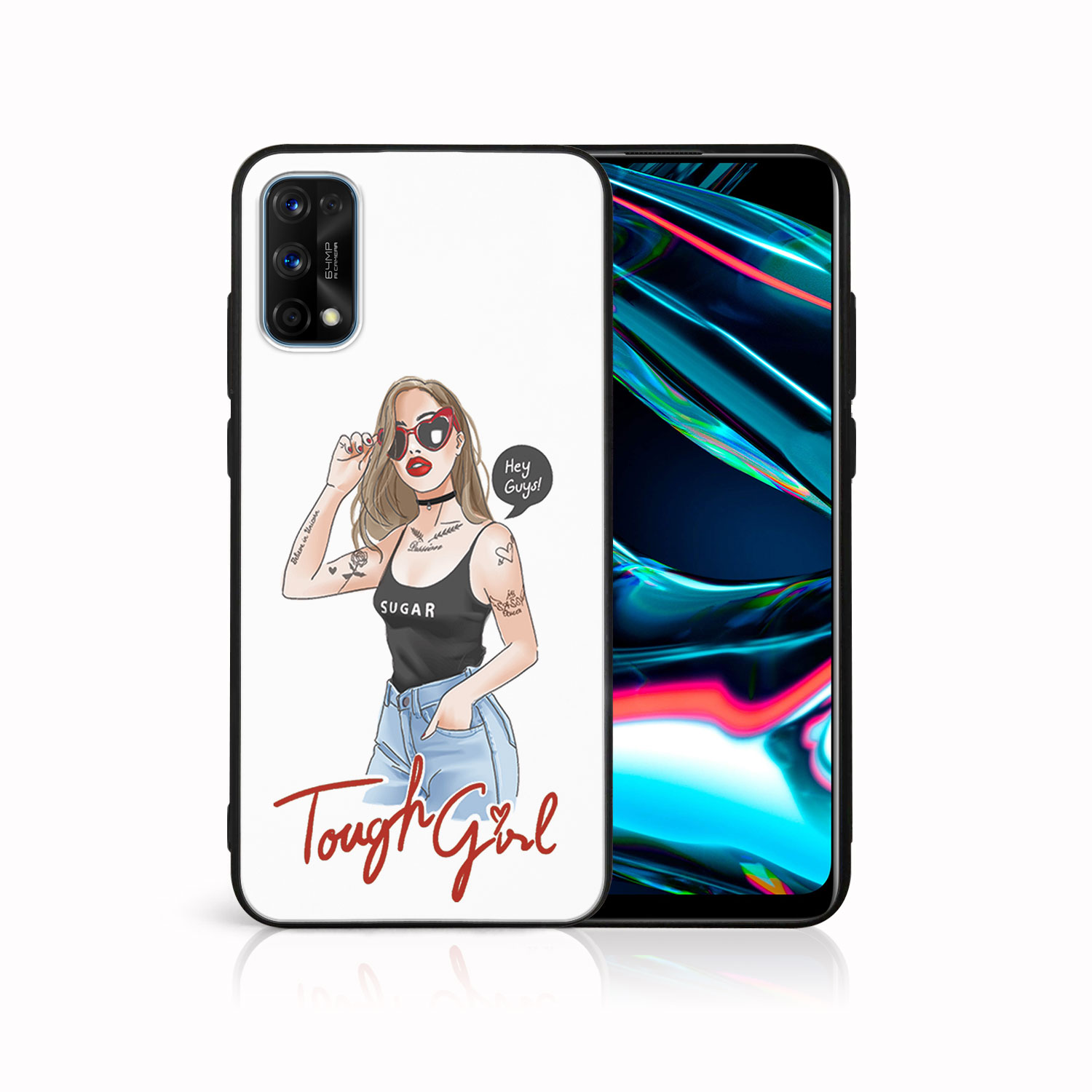 MY ART Védőhuzat Realme 7 Pro TOUGH GIRL (131)