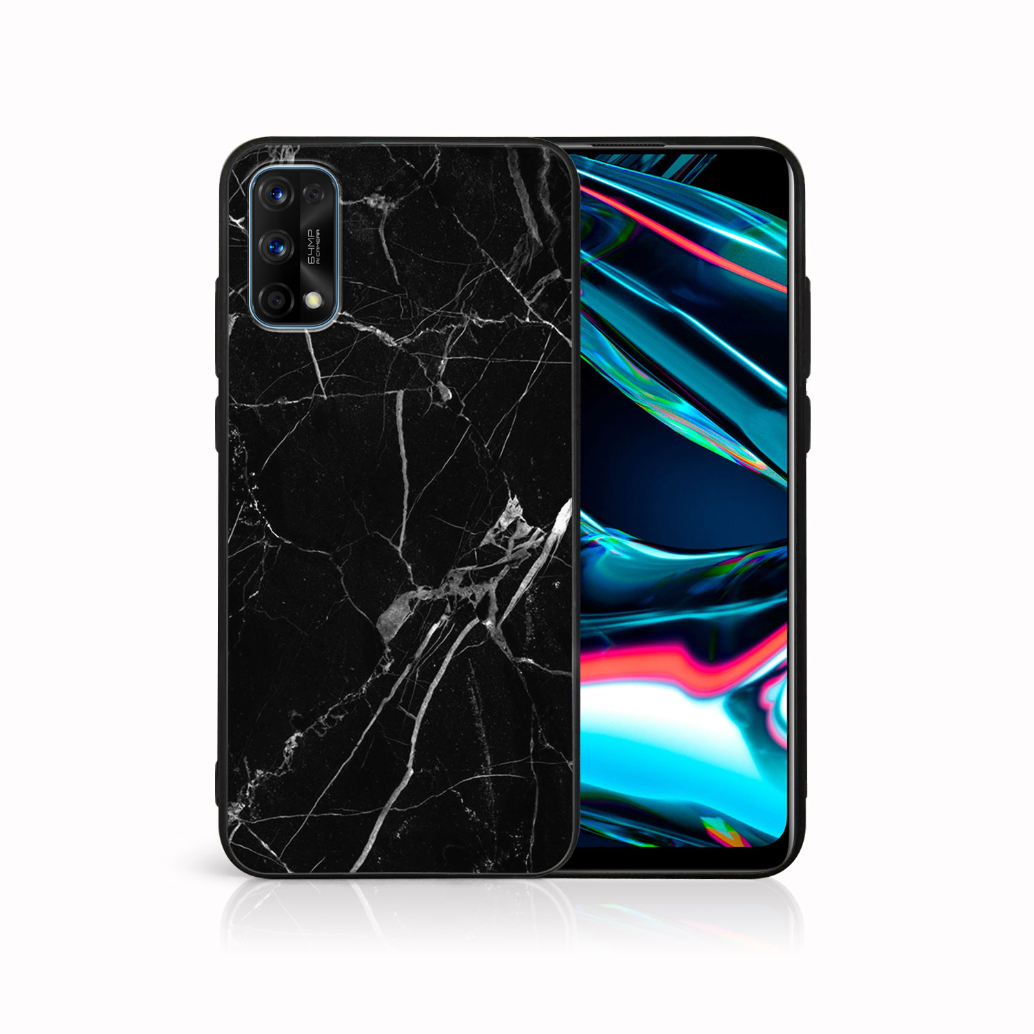 MY ART Védőhuzat Realme 7 Pro BLACK MARBLE (142)