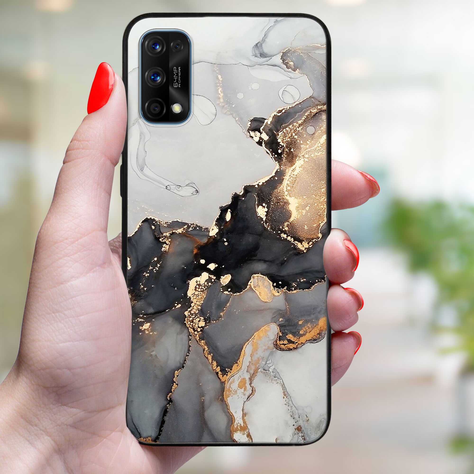 MY ART Védőhuzat Realme 7 Pro GREY MARBLE (140)