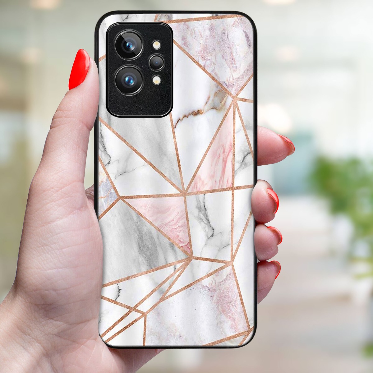 MY ART Védőhuzat Realme GT2 Pro PINK MARBLE (143)