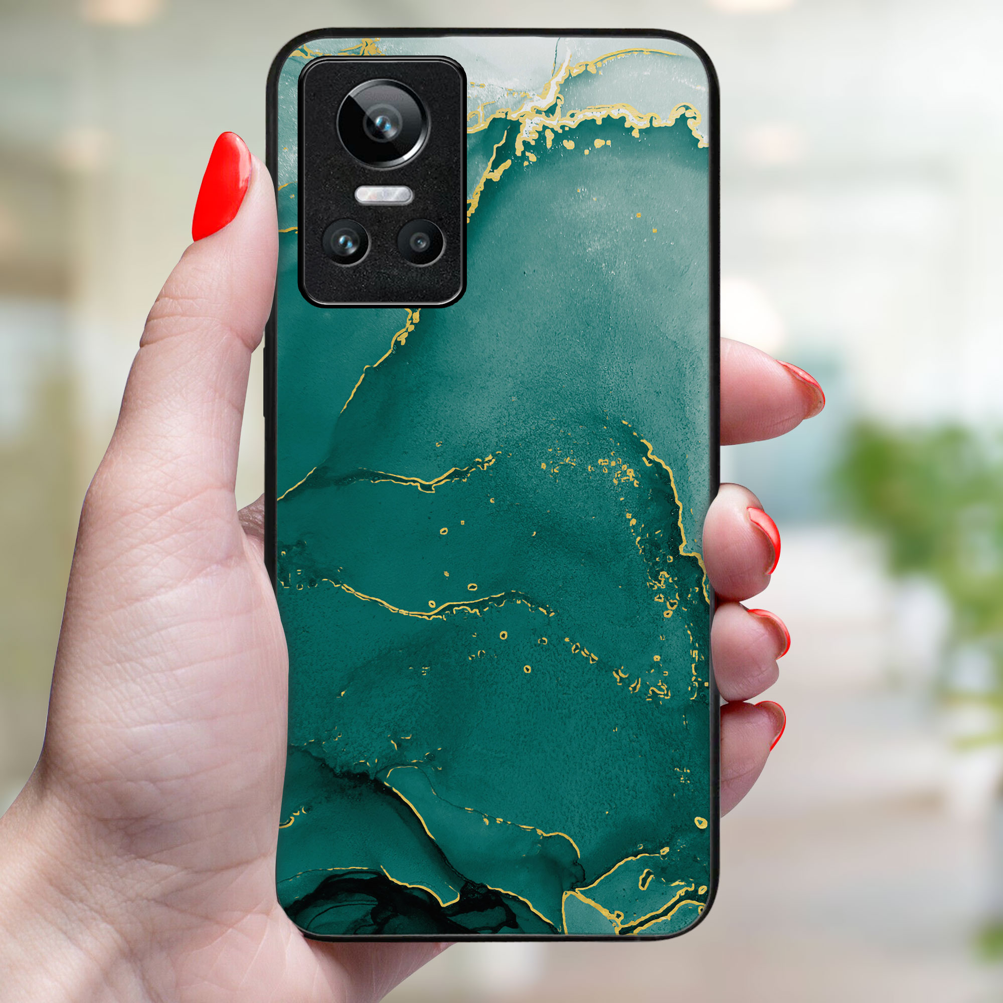 MY ART Védőhuzat Realme GT Neo 3 GREEN MARBLE (145)