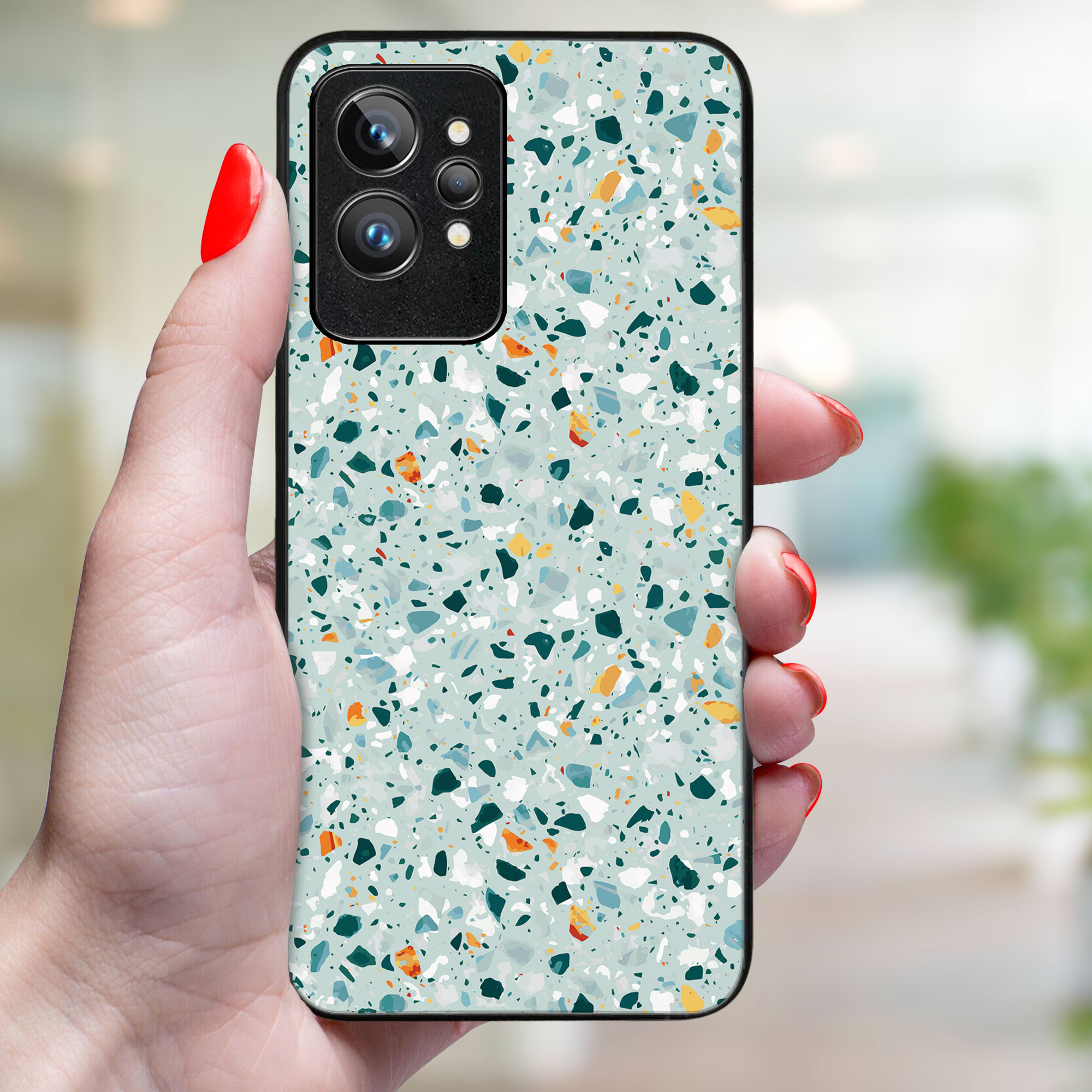 MY ART Védőhuzat Realme GT2 Pro BLUE TERRAZZO (164)