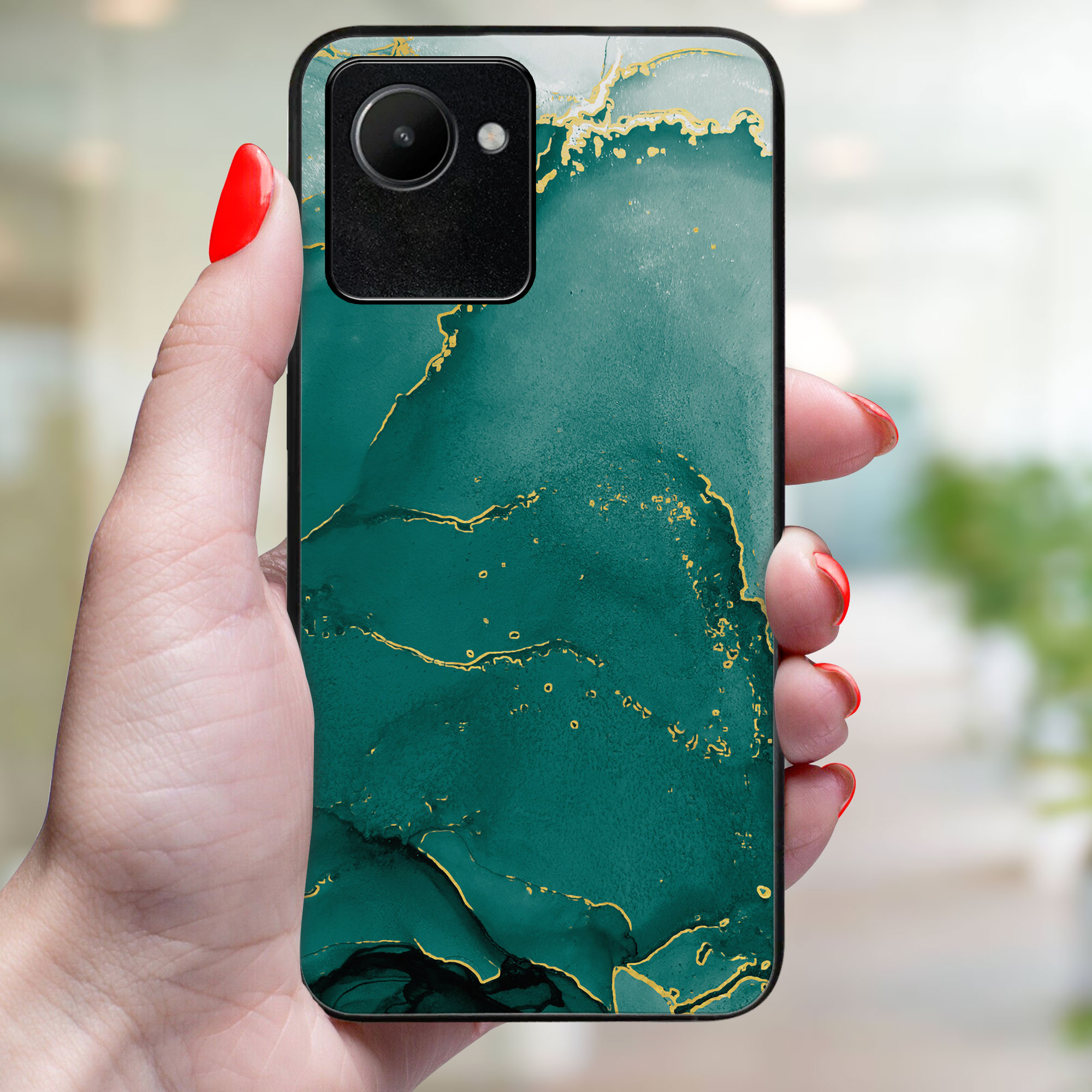 MY ART Védőhuzat Realme C30 GREEN MARBLE (145)