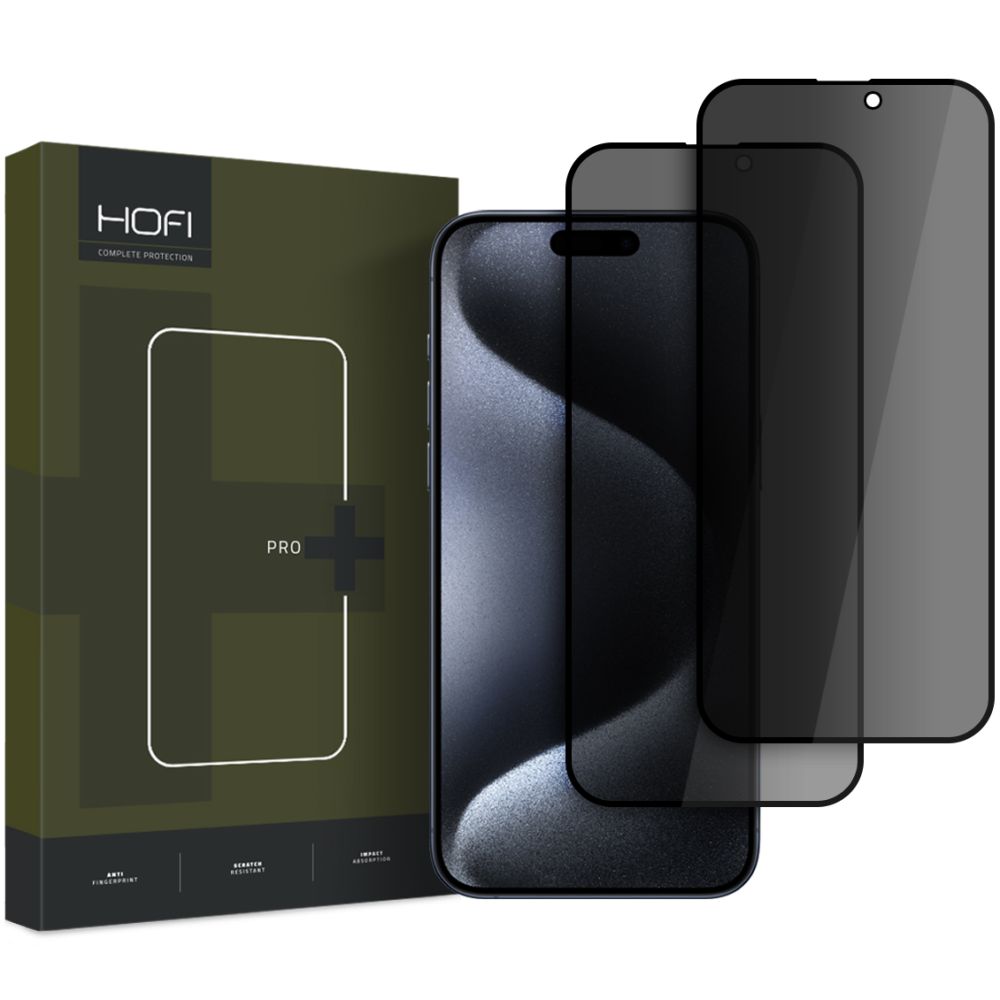 HOFI ANTI SPY GLASS PRO+ 2x üveg ANTISPY Szűrővel Apple IPhone 16 Plus-hoz