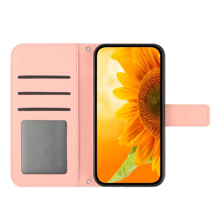 ART SUNFLOWER Pénztárca Tok Zsinórral Apple IPhone 16 Pro Max Világos Rózsaszín