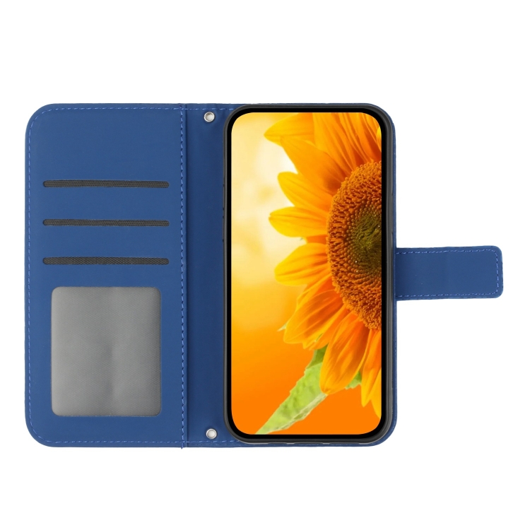 ART SUNFLOWER Pénztárca Tok Zsinórral Apple IPhone 16 Pro Max Kék