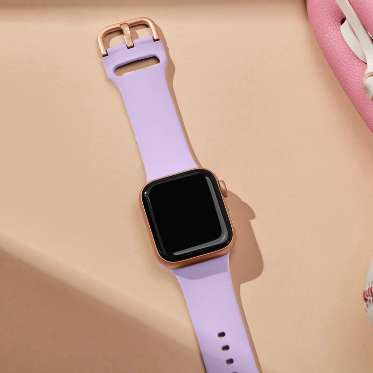 SILICONE Cserélhető Szíj Apple Watch 10-hez 42mm Világoslila