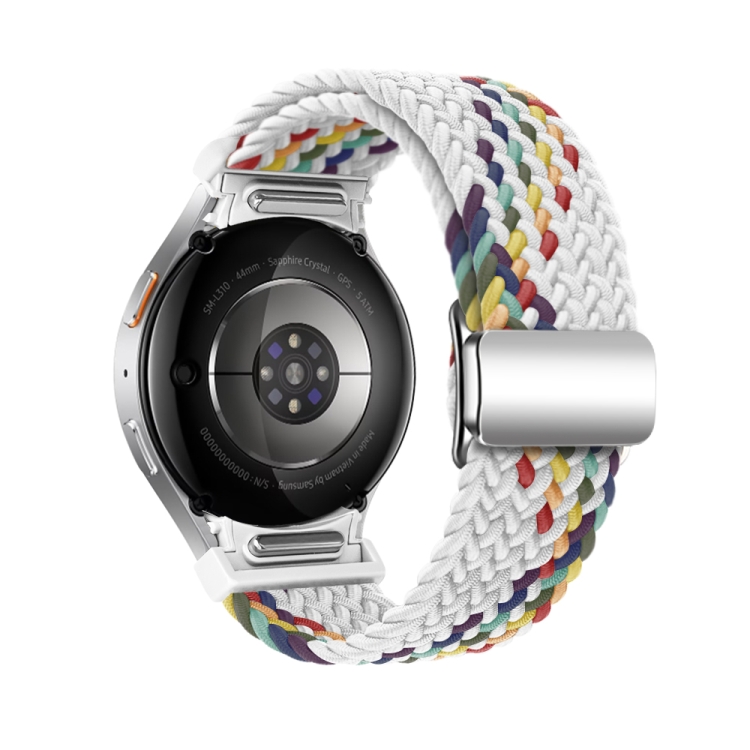 FONÁSOS Nylon Szíj A Samsung Galaxy Watch 7 (40 / 44 Mm) WHITE SZIVÁRVÁNY Számára