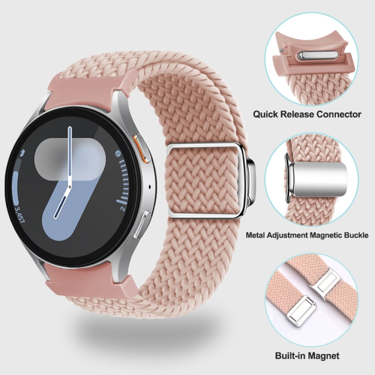 FONÁSOS Nylon Szíj A Samsung Galaxy Watch 7 (40 / 44 Mm) PINK SAND-hoz