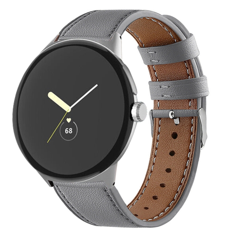 LEATHER Bőrszíj Google Pixel-hez Watch3 45mm Szürke