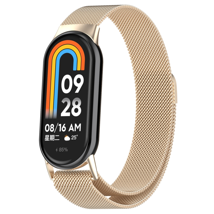 MILANESE Fém Szíj A Xiaomi Smart Band 9 CHAMPAGNE-hez