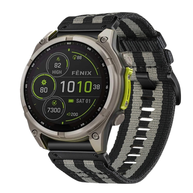 CANVAS Cserélhető Szíj Garmin Fenix 8 47mm Szürke-fekete