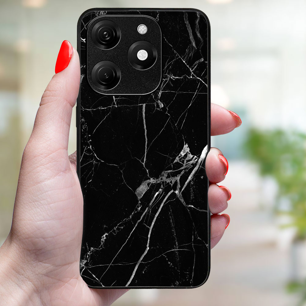 MY ART Védőburkolat Tecno Spark 20C / Tecno Spark Go 2024 BLACK MARBLE-hoz (142)