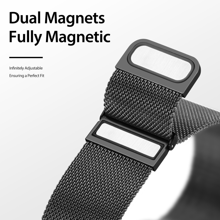 DUX MILANESE Fém Szíj Apple Watch SE / SE 2022 / SE 2023 (44mm) Fekete