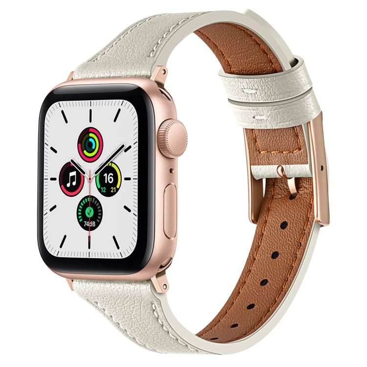 LEATHER Bőr Szíj Apple Watch SE / SE 2022 / SE 2023 (44mm) Fehér