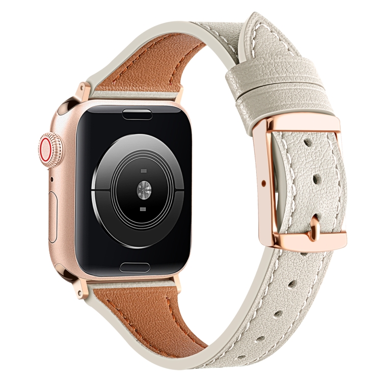 LEATHER Bőr Szíj Apple Watch SE / SE 2022 / SE 2023 (44mm) Fehér