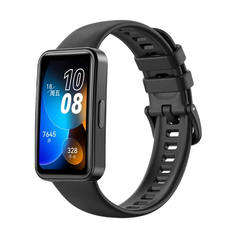 SZILIKON Szíj Huawei Band 8-hoz Fekete