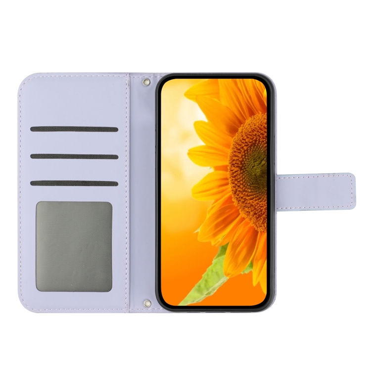 ART SUN FLOWER Pénztárca Tok Szíjjal Realme 11 Pro 5G Lila