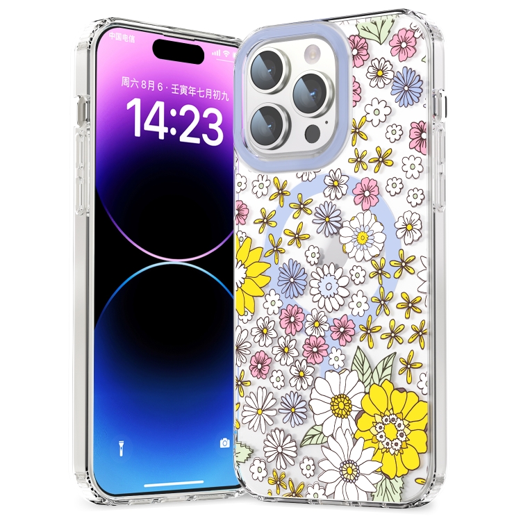 FLOWER MAGSAFE Kryt Pre Apple IPhone 11 Pro Max PURPLE