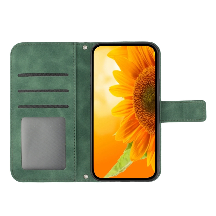 ART SUN FLOWER Pénztárca Tok One Plus 12R Zöld Számára