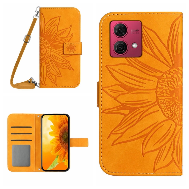 ART SUN FLOWER Pénztárca Tok Pánttal Motorola Edge 40 Neo Sárga