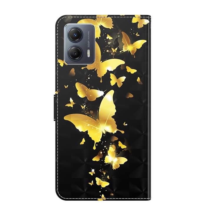 ART Pénztárca Borító Motorola Moto G54 5G / G54 5G Power Edition GOLD BUTTERFLIES Telefonokhoz