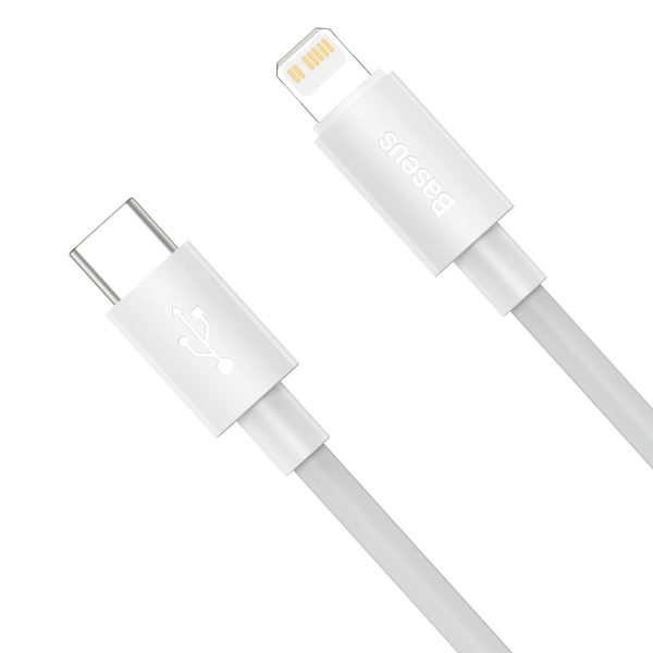 BASEUS SIMPLE WISDOM 2x Kábel USB-C / Lightning 20W 1,5 Méter Fehér