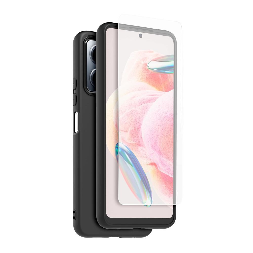 XIAOMI SET TPU Cover + Edzett üveg Xiaomi Redmi Note 12 Fekete