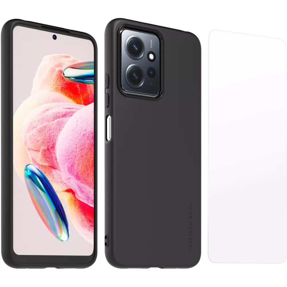 XIAOMI SET TPU Cover + Edzett üveg Xiaomi Redmi Note 12 Fekete