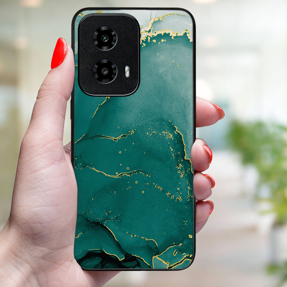 MY ART Védőburkolat A Motorola Moto G04 / G24 / G24 Teljesítményhez GREEN MARBLE (145)