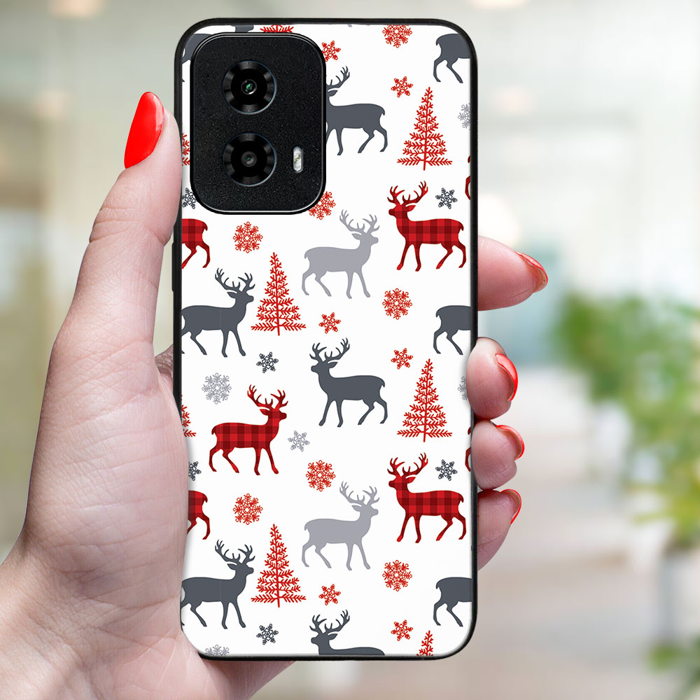 MY ART Karácsonyi Kivitelű Borító Motorola Moto G34 5G DEER (068)