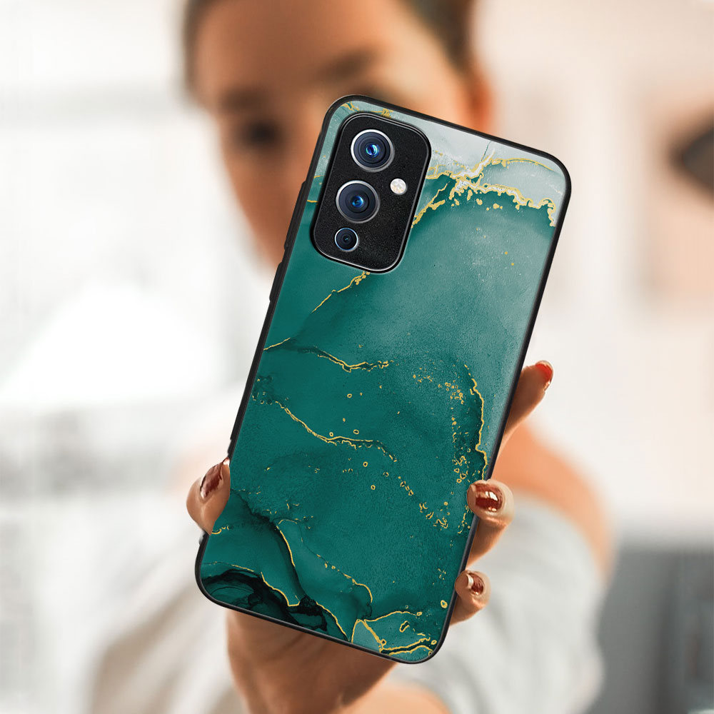 PROTEMIO MY ART Védőtok OnePlus 9 -GREEN MARBLE (145)