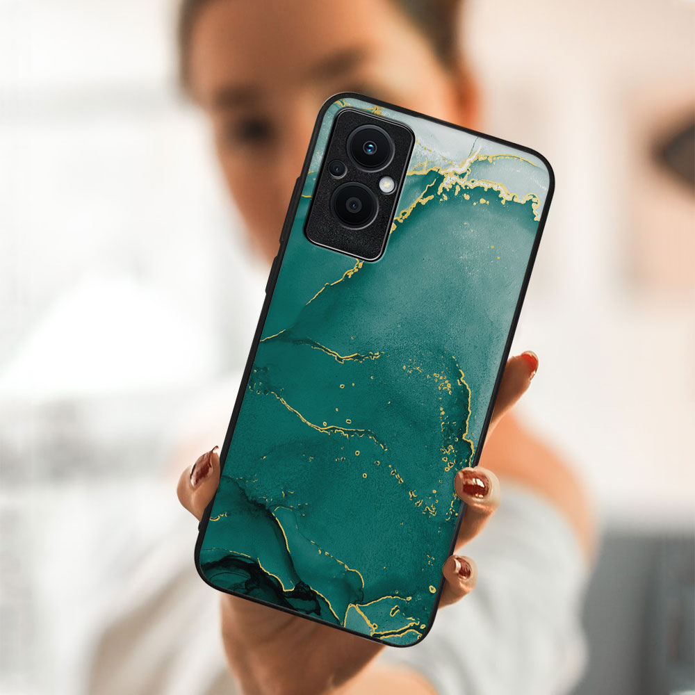 PROTEMIO MY ART Védőtok Oppo Reno7 Lite 5G GREEN MARBLE (145)