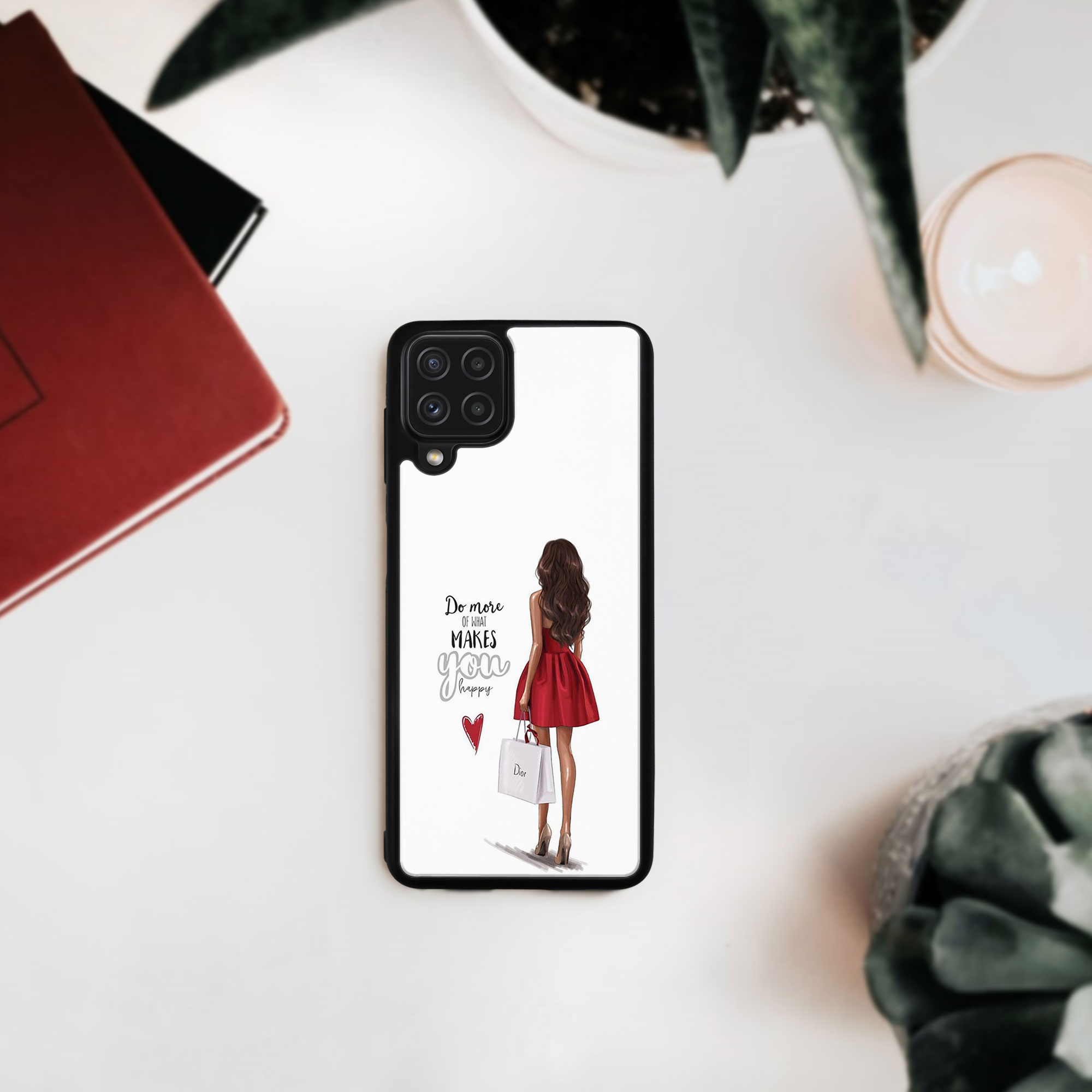 PROTEMIO MY ART Szilikon Tok Samsung Galaxy A42 5G RED DRESS (137)