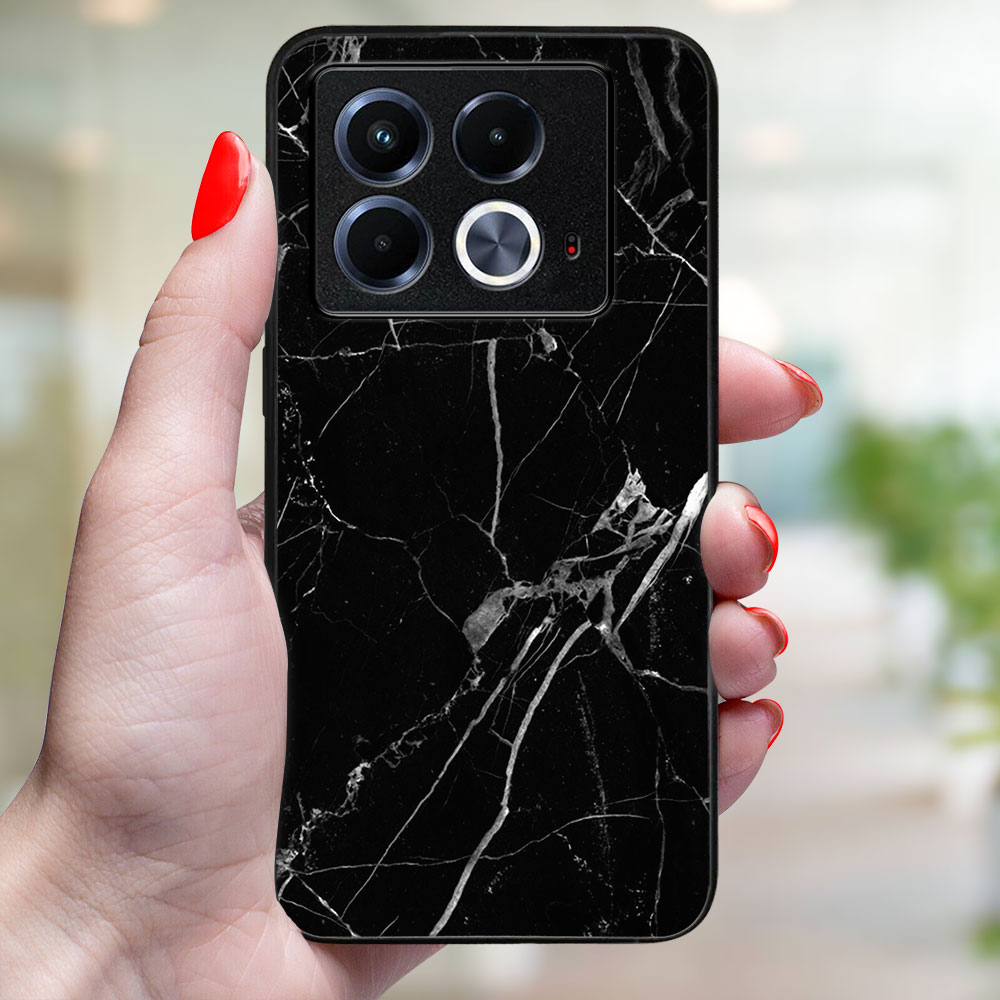 MY ART Védőburkolat A Infinix-hez Note 40 BLACK MARBLE (142)