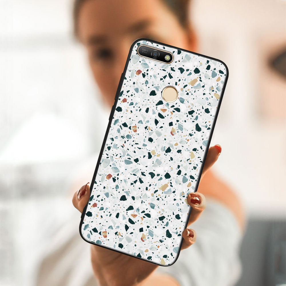 MY ART Védőburkolat Huawei Y6 Prime 2018 GREY TERRAZZO (163) Készülékhez