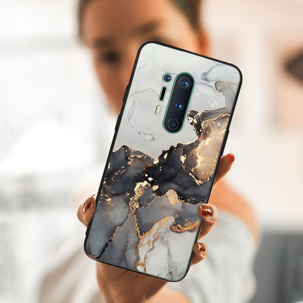 PROTEMIO MY ART Védőhuzat OnePlus 8 Pro Készülékhez - GREY MARBLE (140)