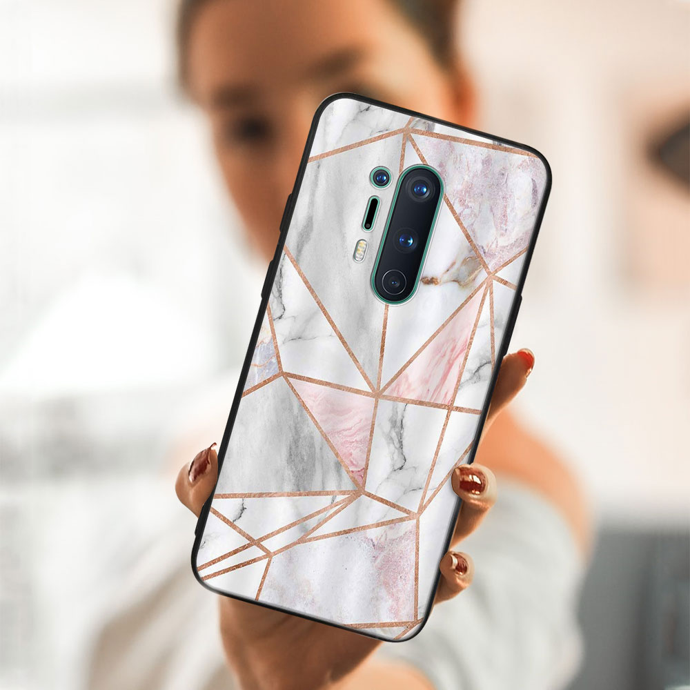 PROTEMIO MY ART Védőtok OnePlus 8 Pro Készülékhez - PINK MARBLE (143)