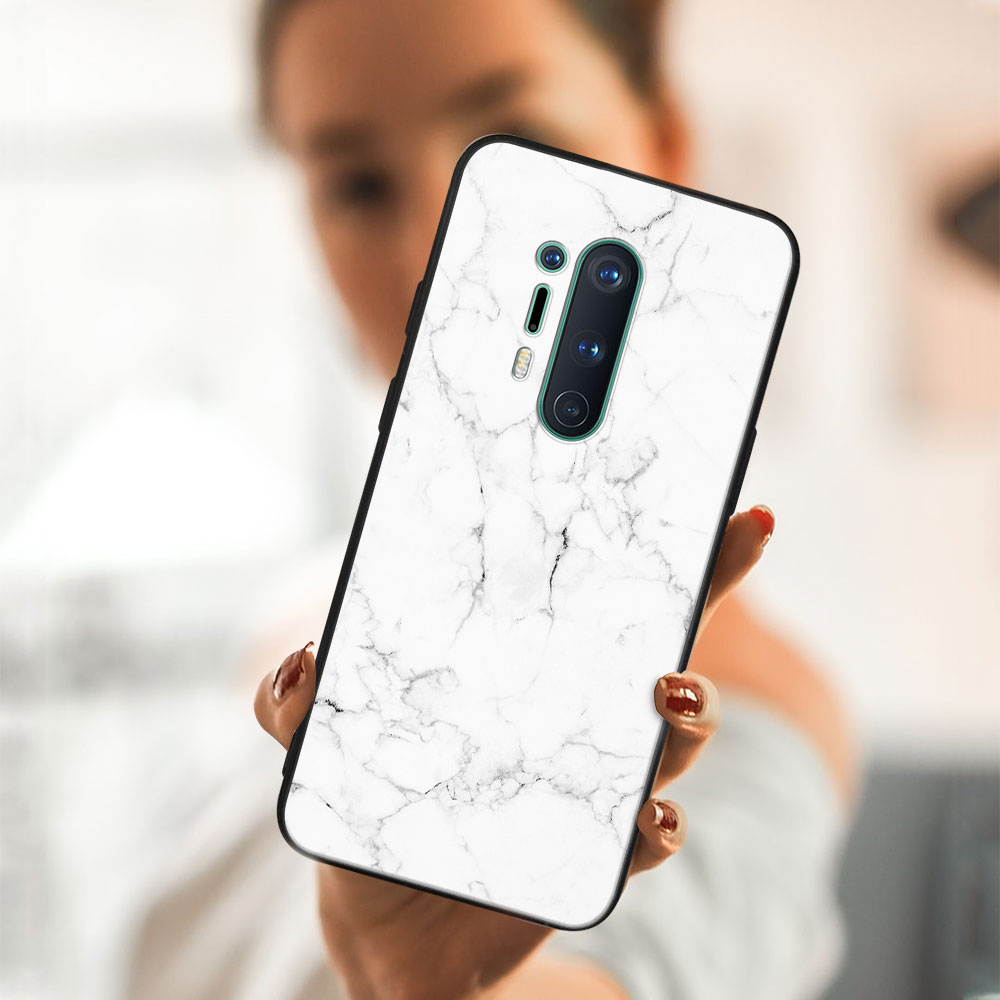 PROTEMIO MY ART Védőhuzat OnePlus 8 Pro Készülékhez - WHITE MARBLE (144)