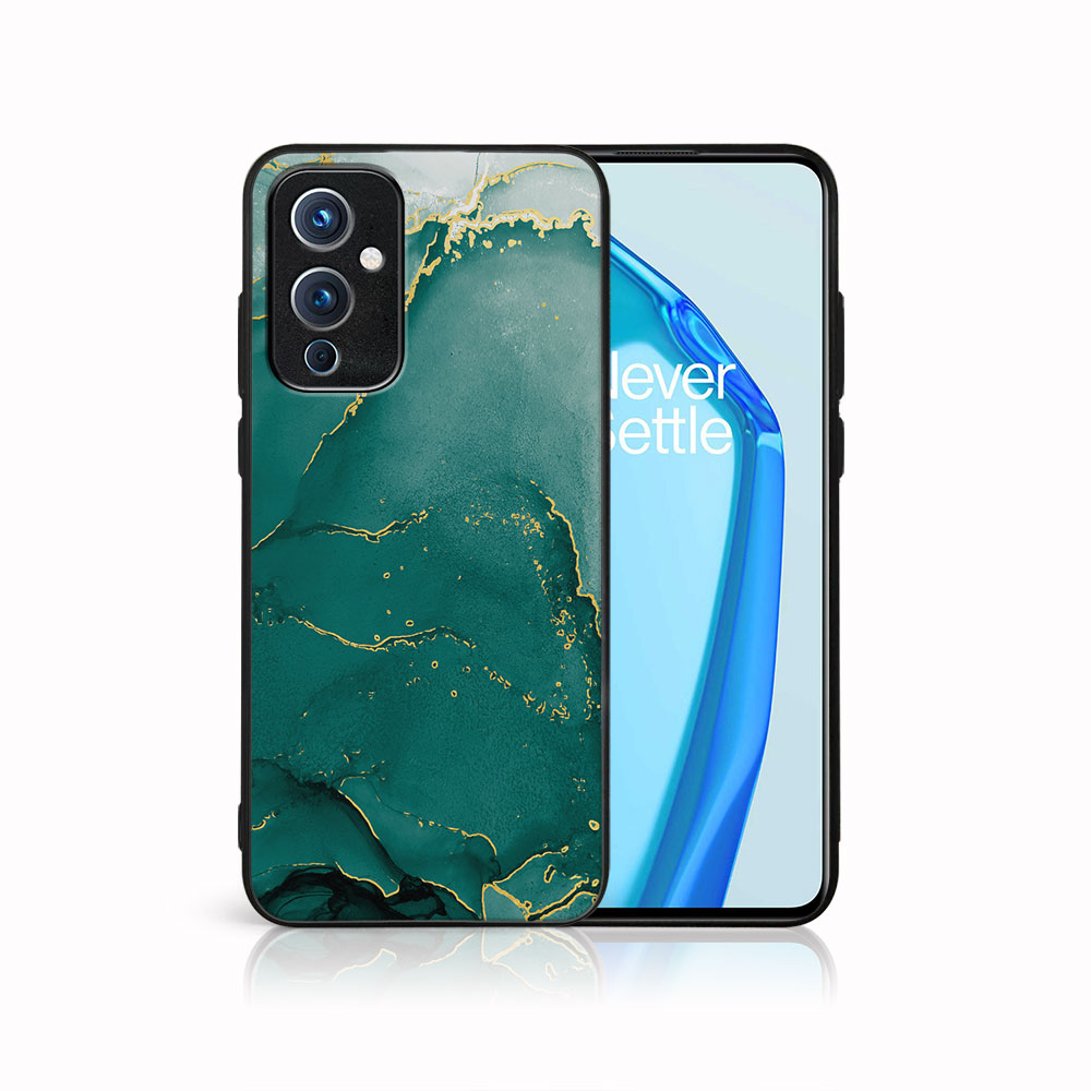 PROTEMIO MY ART Védőtok OnePlus 9 -GREEN MARBLE (145)