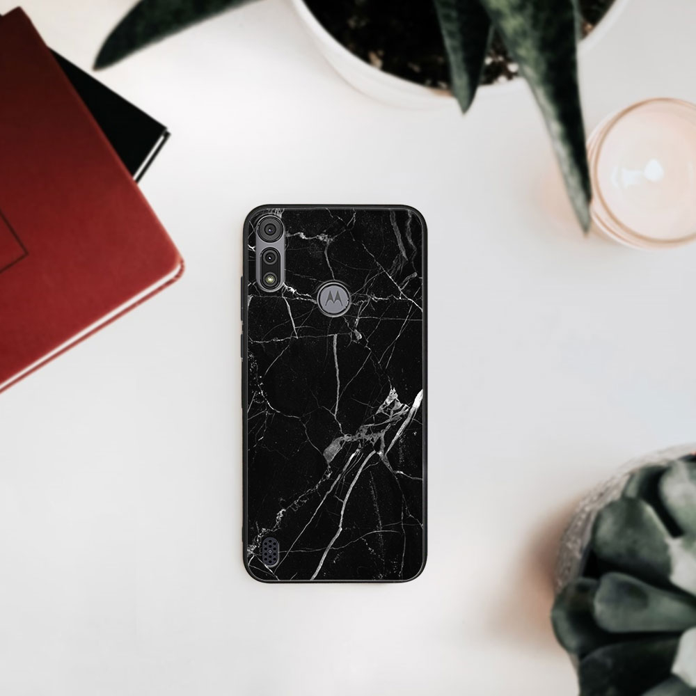 PROTEMIO MY ART Szilikon Borítás Motorola Moto E6s BLACK MARBLE (142)