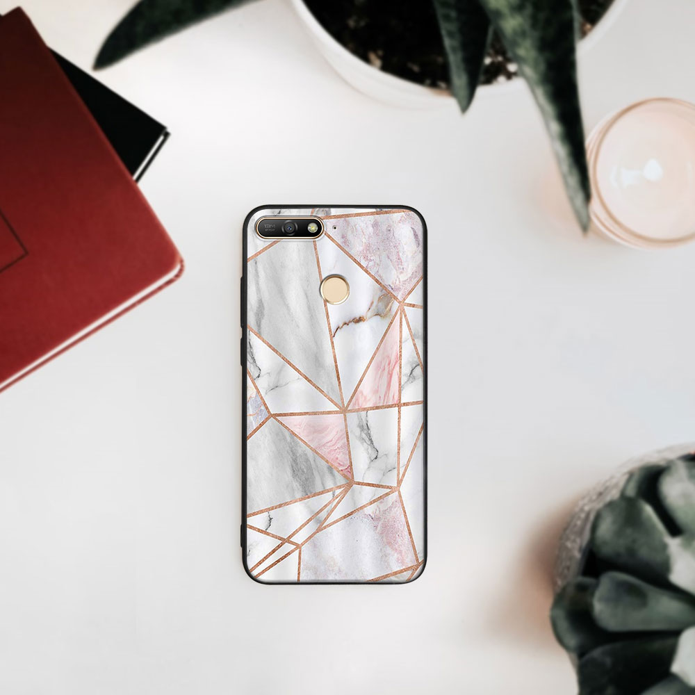 MY ART Védőburkolat Huawei Y6 Prime 2018 PINK MARBLE (143) Készülékhez