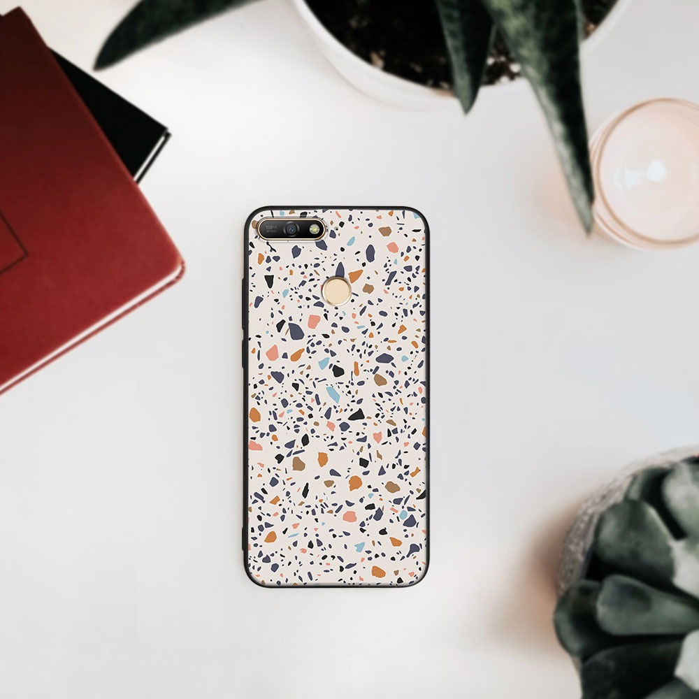 MY ART Védőburkolat Huawei Y6 Prime 2018 BEIGE TERRAZZO (162) Készülékhez