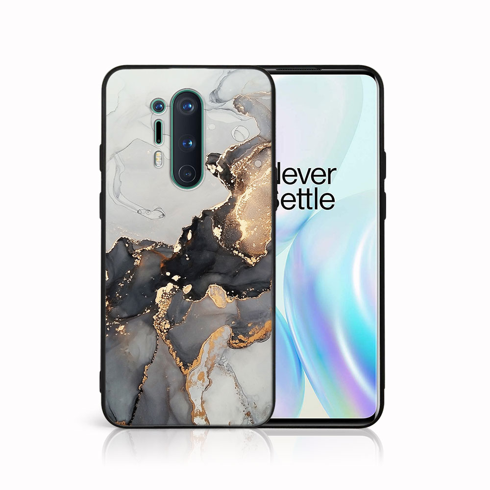 PROTEMIO MY ART Védőhuzat OnePlus 8 Pro Készülékhez - GREY MARBLE (140)