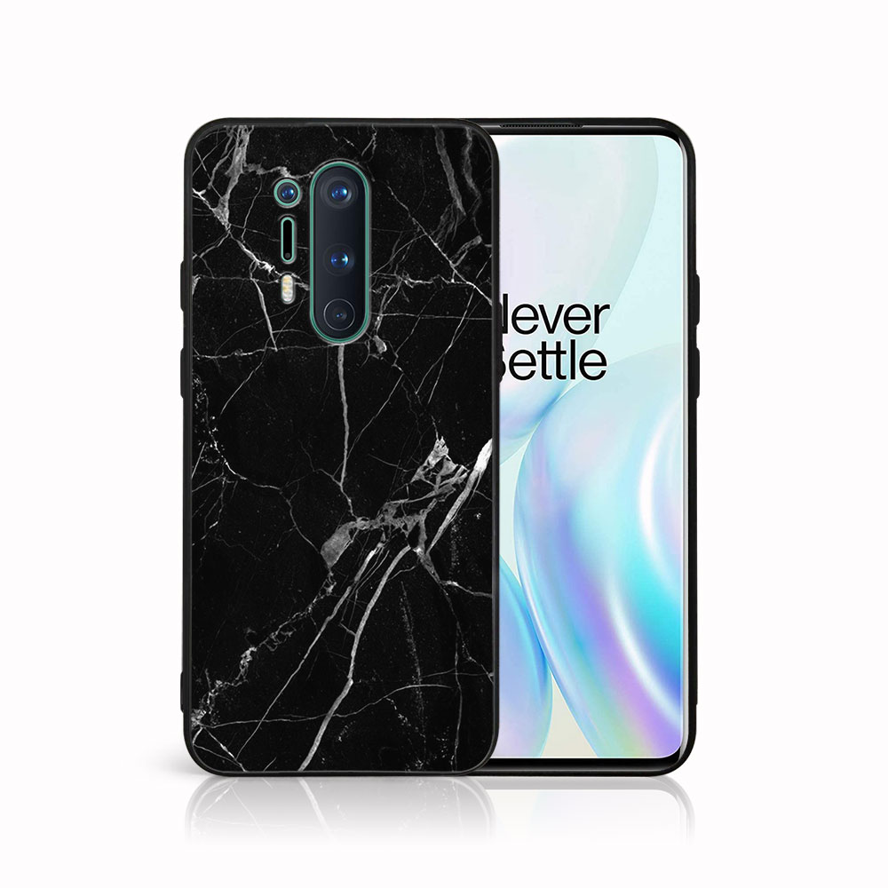 PROTEMIO MY ART Védőhuzat OnePlus 8 Pro Készülékhez - BLACK MARBLE (142)