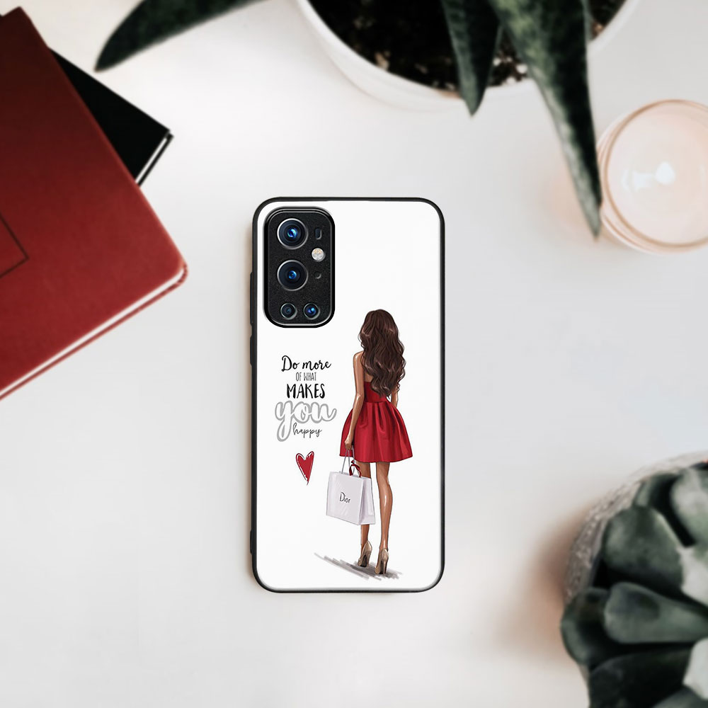 PROTEMIO MY ART Védőtok OnePlus 9 Pro -hoz - RED DRESS (137)