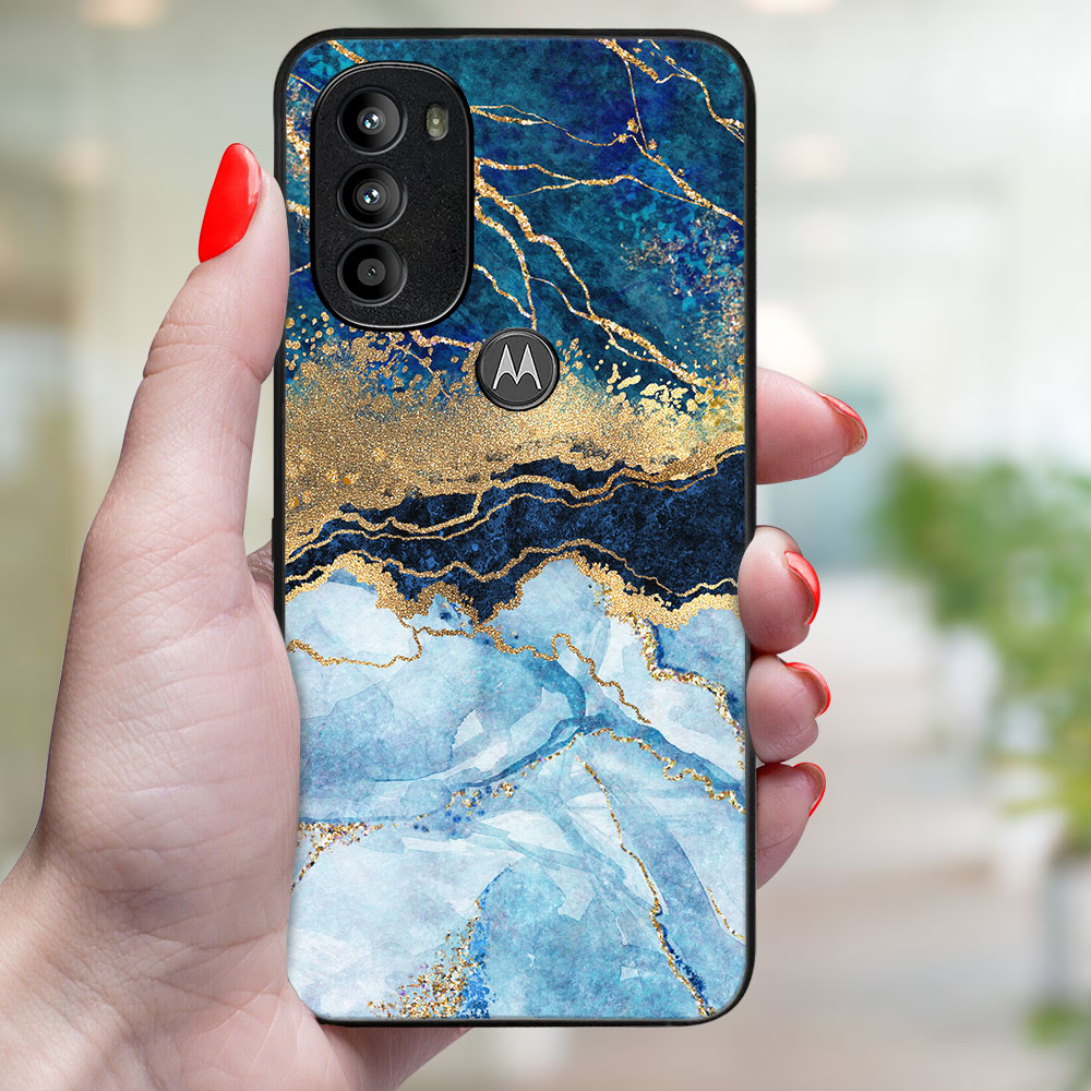 MY ART Védőburkolat Motorola Moto G71 5G BLUE MARBLE (141)