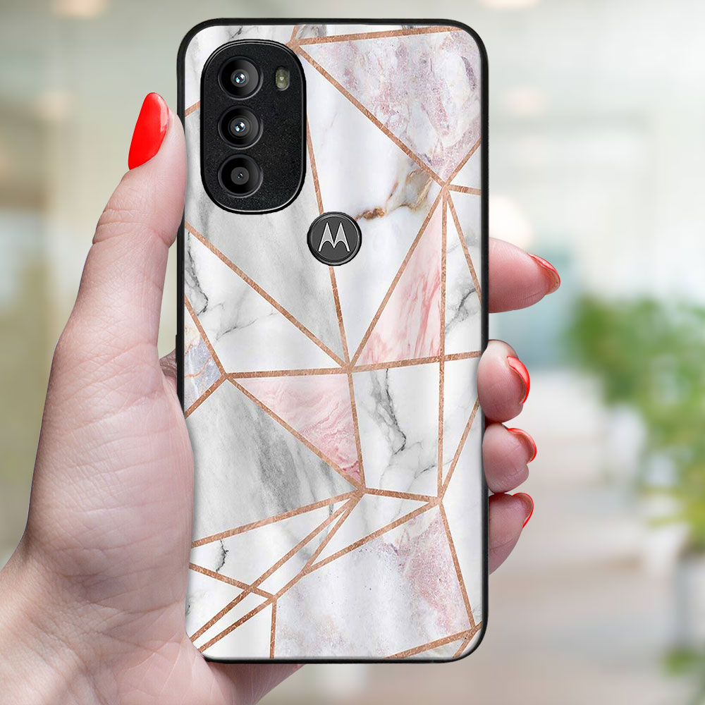 MY ART Védőburkolat Motorola Moto G71 5G PINK MARBLE (143)