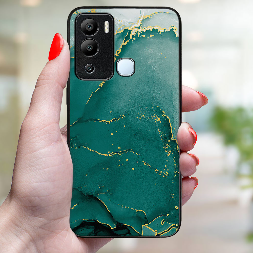 MY ART Védőburkolat Infinix Hot 12i GREEN MARBLE (145) Készülékhez