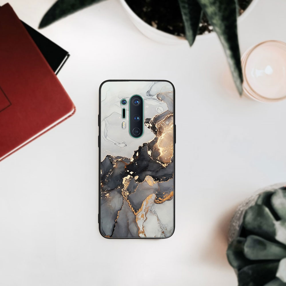 PROTEMIO MY ART Védőhuzat OnePlus 8 Pro Készülékhez - GREY MARBLE (140)